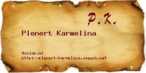 Plenert Karmelina névjegykártya